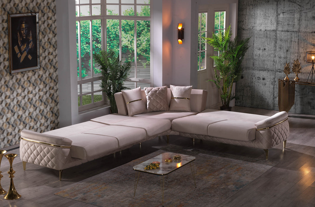 Orlando Convertible Sectional Cream