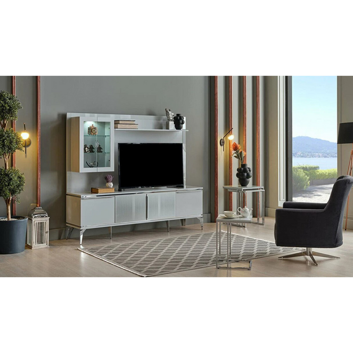 Chrome Gray Loretto TV Stand