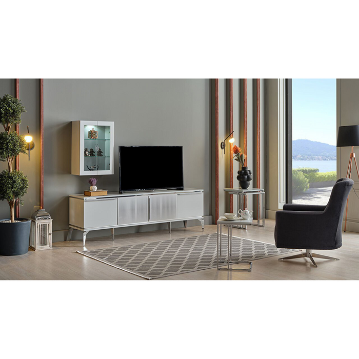 Chrome Gray Loretto TV Stand