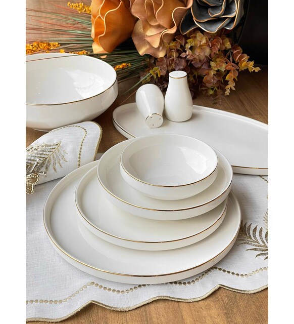 Modern Gold 6 Seater 28 Piece Dinnerware Set