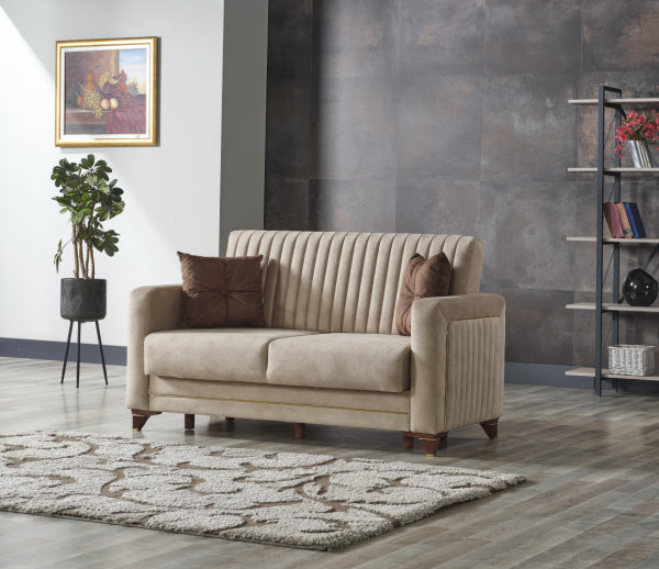 Line Convertible Livingroom Loveseat Cream