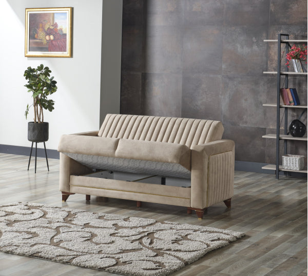 Line Convertible Livingroom Loveseat Cream