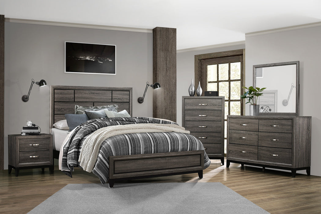 Davi Gray Queen Panel Bed