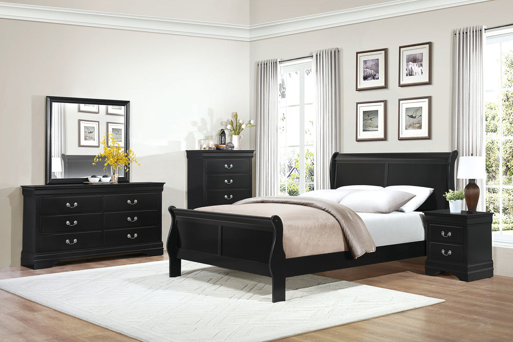 Mayville Black King Sleigh Bed