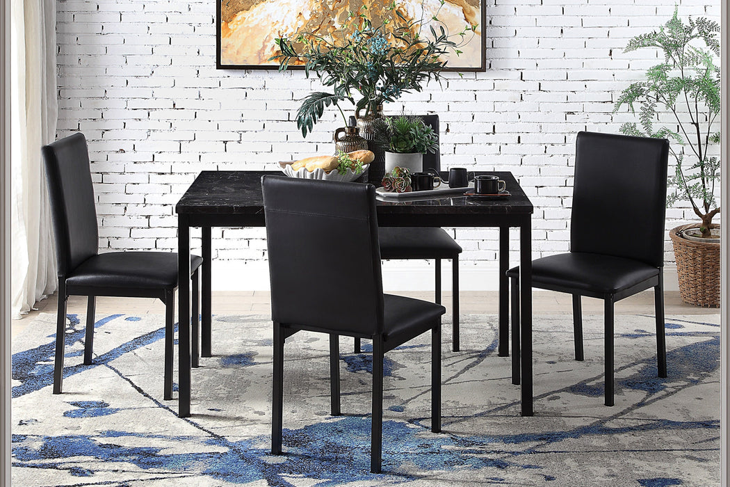 Tempe Black Marble-Top Dining Table