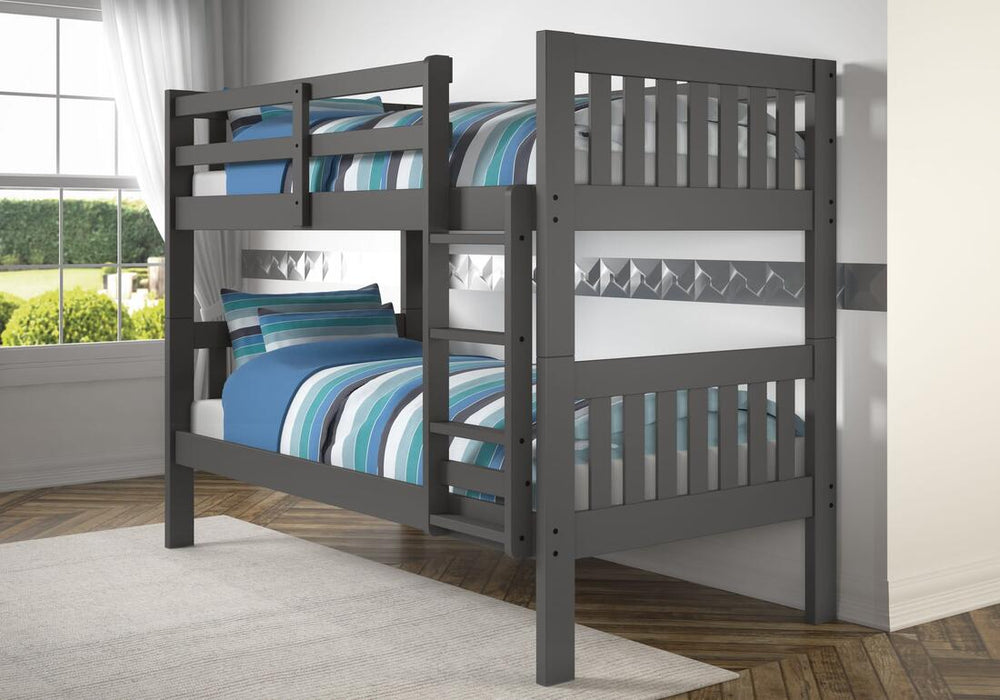 Smart Gray Twin Over Twin Bunk Bed