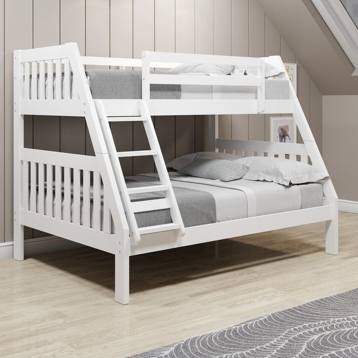 Saga White Twin over Full Bunk Bed