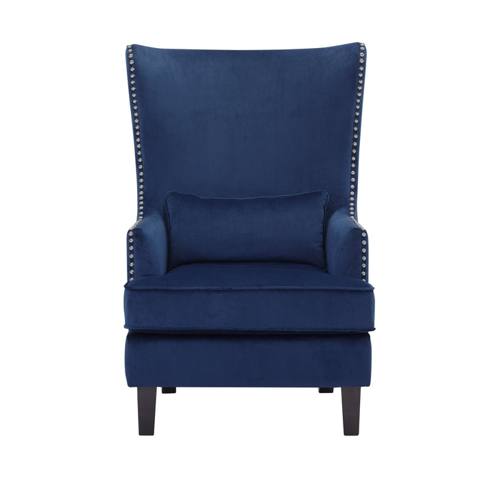 Tonier Blue Velvet Accent Chair