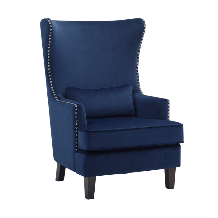 Tonier Blue Velvet Accent Chair