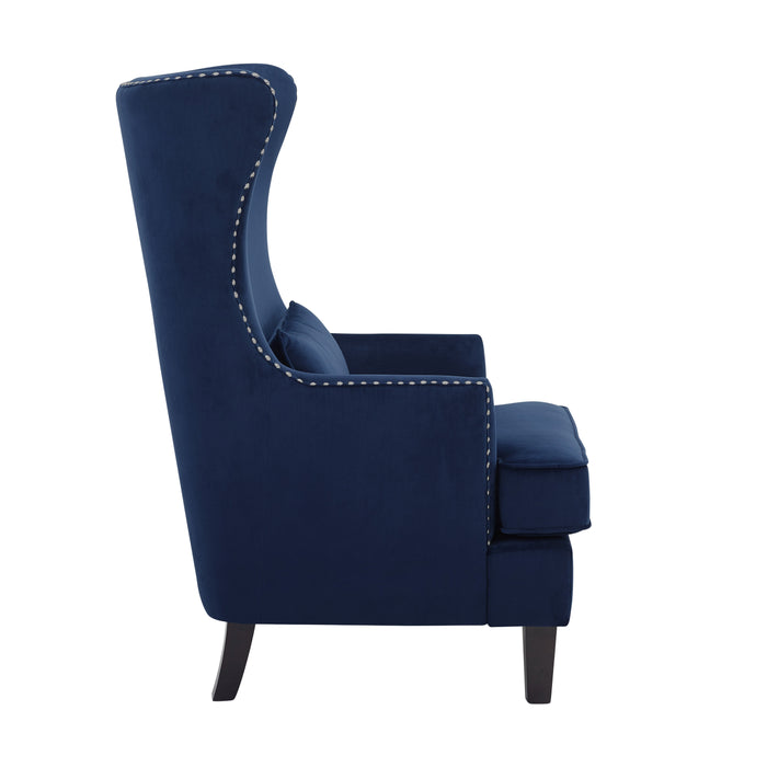 Tonier Blue Velvet Accent Chair