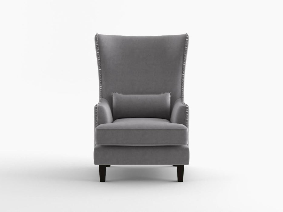 Tonier Gray Velvet Accent Chair