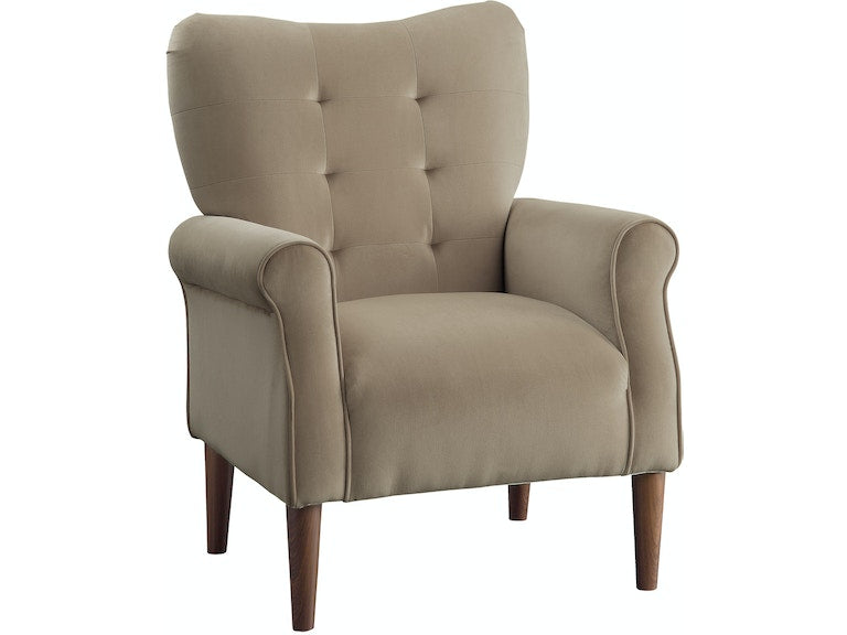 Kyrie Brown Velvet Accent Chair