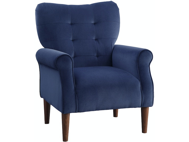 Kyrie Blue Velvet Accent Chair