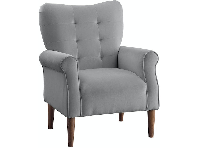 Kyrie Dark Gray Velvet Accent Chair