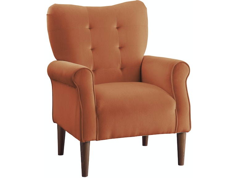 Kyrie Orange Velvet Accent Chair