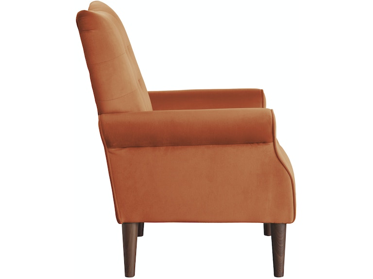 Kyrie Orange Velvet Accent Chair