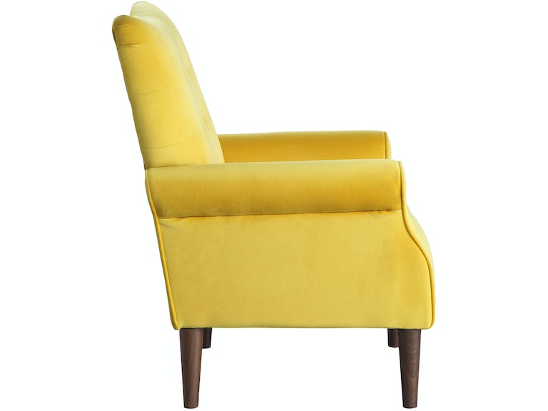 Kyrie Yellow Velvet Accent Chair