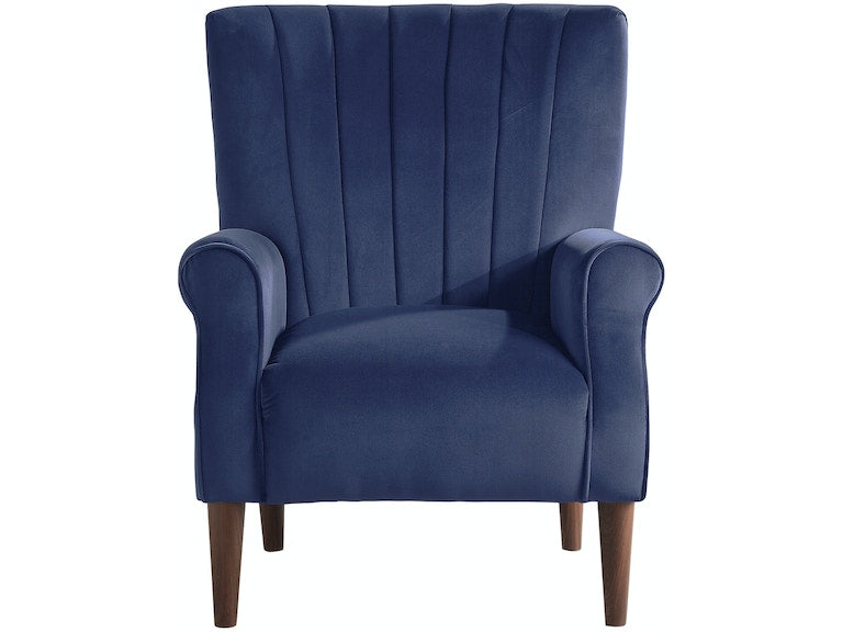 Urielle Blue Gray Velvet Accent Chair