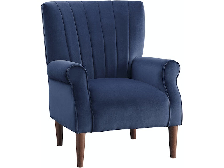 Urielle Blue Gray Velvet Accent Chair