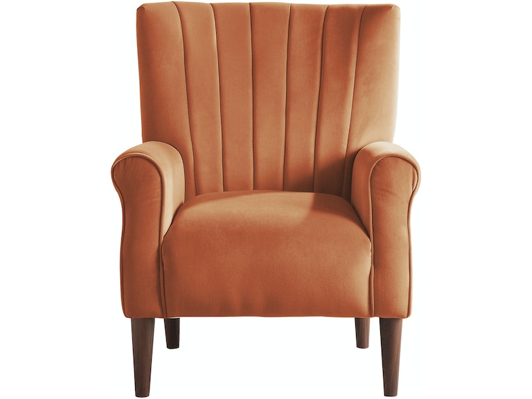 Urielle Orange Velvet Accent Chair