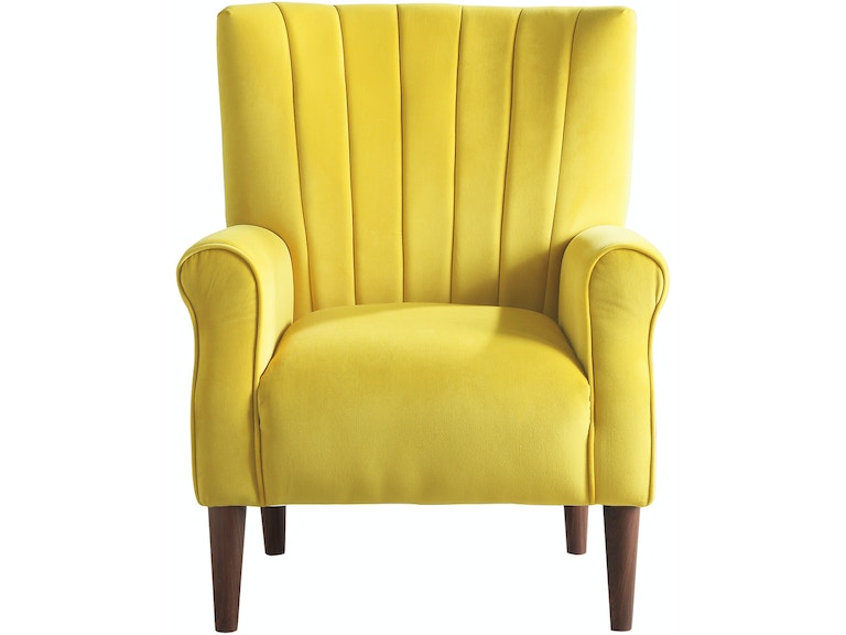 Urielle Yellow Velvet Accent Chair