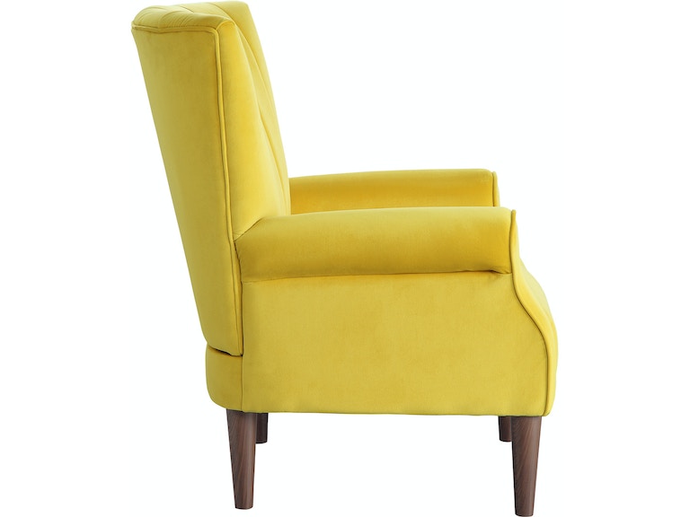 Urielle Yellow Velvet Accent Chair