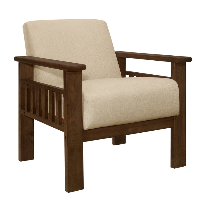 Helena Light Brown Accent Chair with Storage Arms