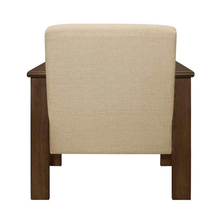 Helena Light Brown Accent Chair with Storage Arms