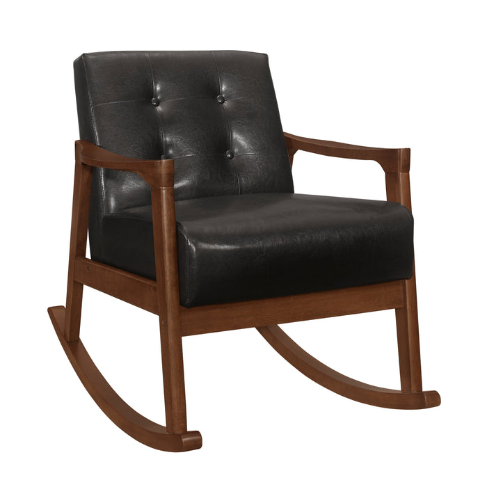 Auden Dark Brown Faux Leather Rocking Chair