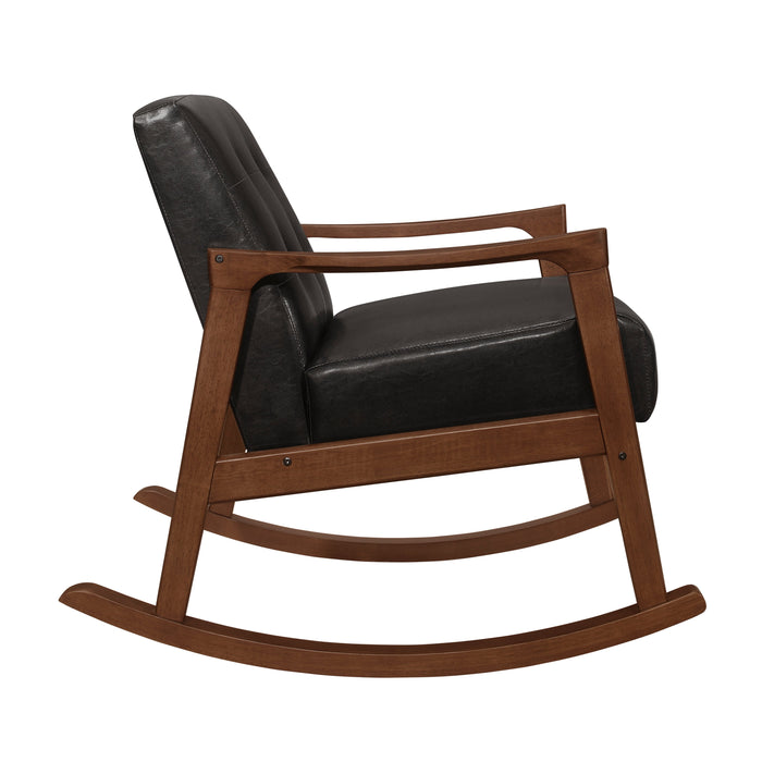 Auden Dark Brown Faux Leather Rocking Chair