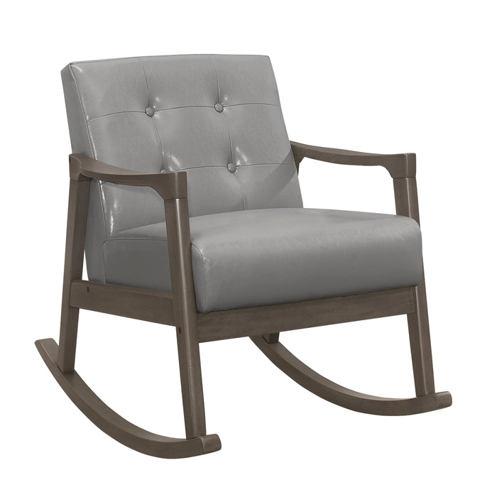 Auden Gray Faux Leather  Rocking Chair