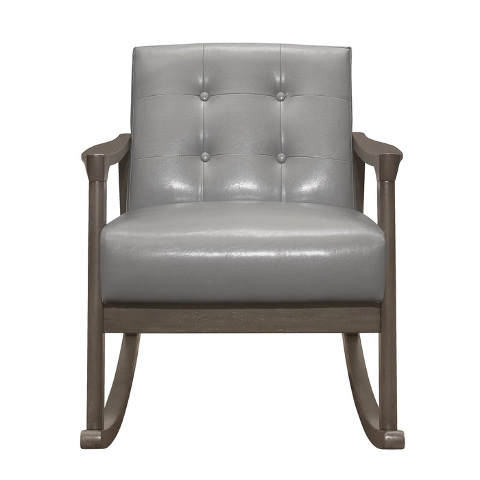 Auden Gray Faux Leather  Rocking Chair