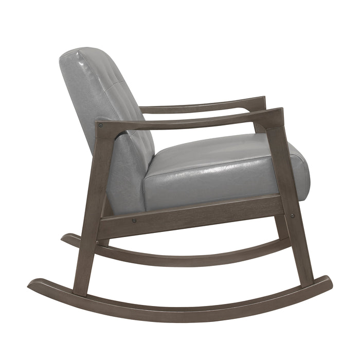 Auden Gray Faux Leather  Rocking Chair