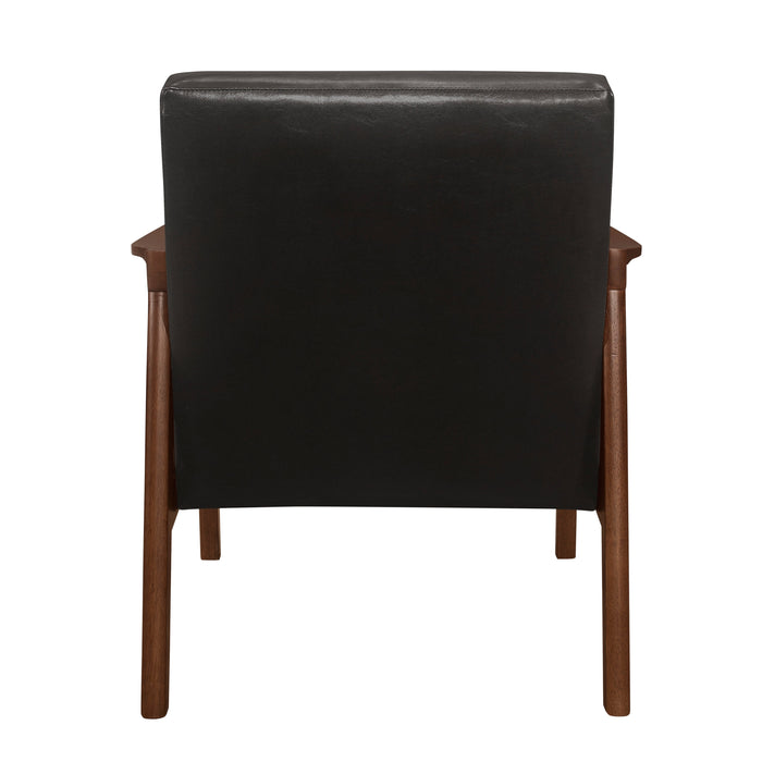 Alby Dark Brown Faux Leather Accent Chair