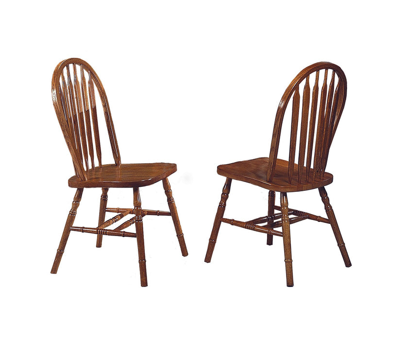 Farmhouse Dark Oak Side Chair, Set of 2