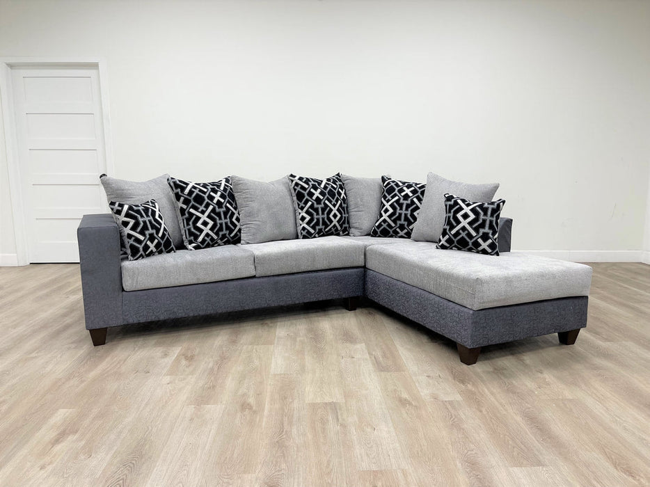 Monroe Gray 2-Tone RAF Sectional