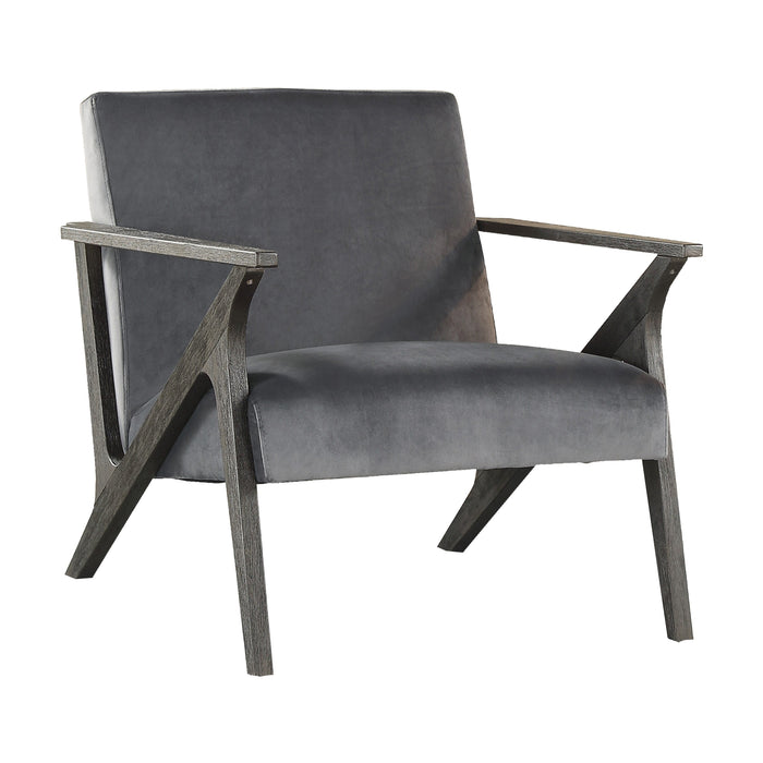 Coriana Gray Velvet Accent Chair