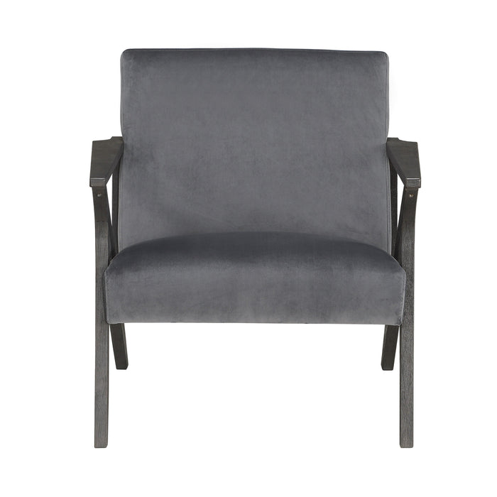 Coriana Gray Velvet Accent Chair