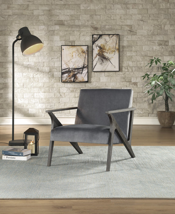 Coriana Gray Velvet Accent Chair