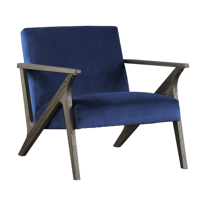 Coriana Navy Velvet Accent Chair