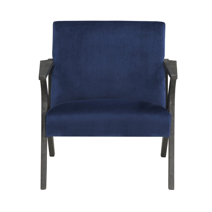 Coriana Navy Velvet Accent Chair