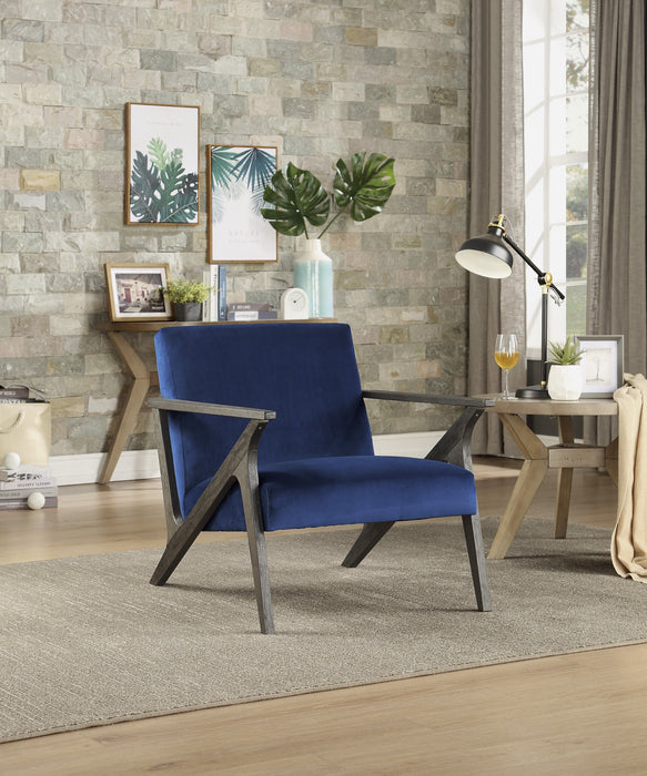 Coriana Navy Velvet Accent Chair