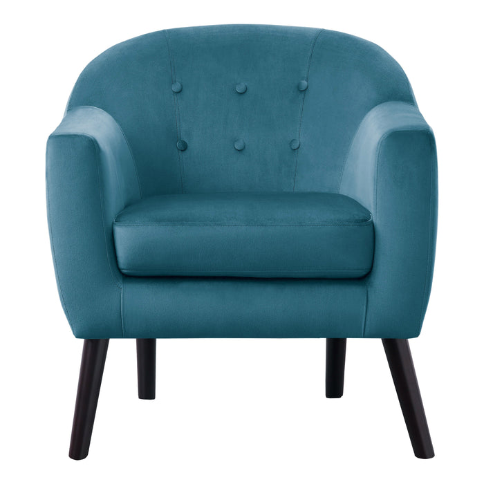 Quill Blue Velvet Accent Chair