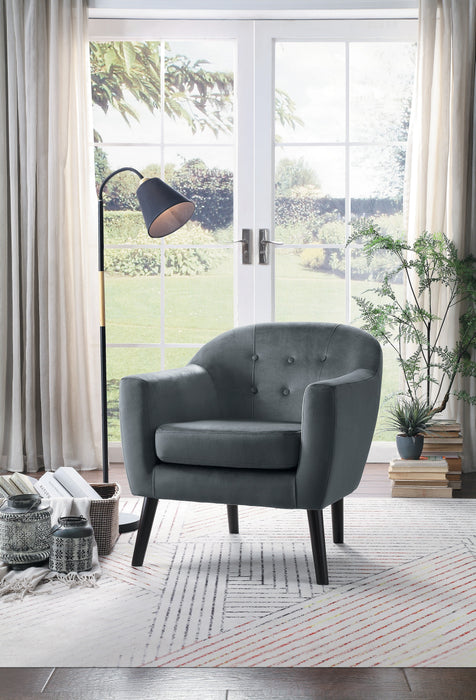 Quill Gray Velvet Accent Chair