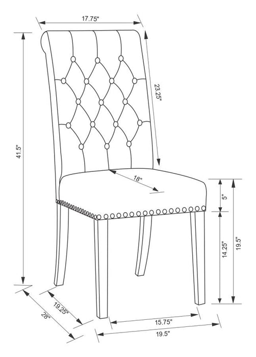 Alana Upholstered Tufted Side Chairs with Nailhead Trim