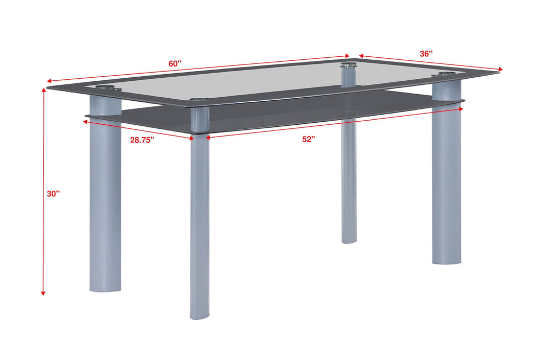 Echo Gray Glass-Top Dining Table