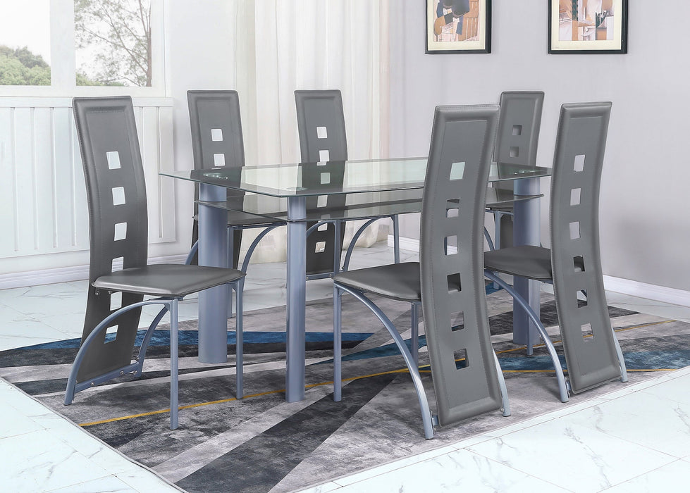 Echo Gray Glass-Top Dining Table
