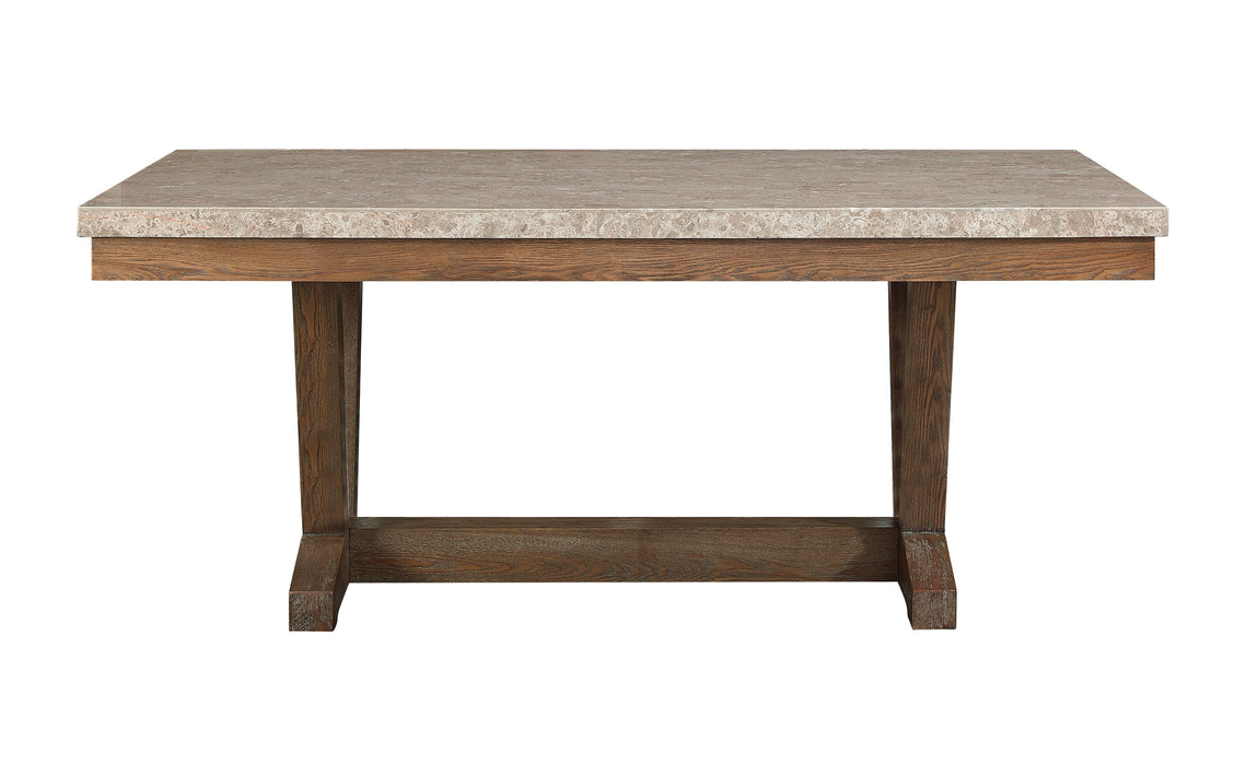 Vesper Brown/Gray Marble Rectangular Dining Table