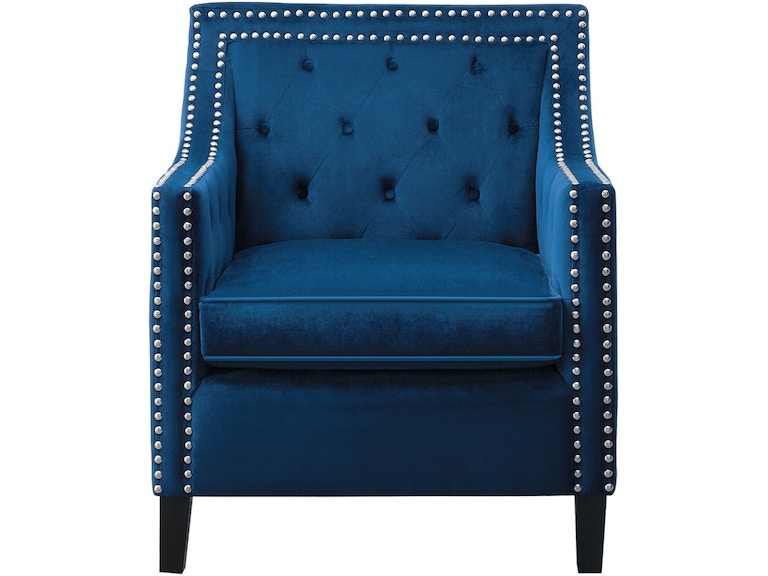 Graziso Blue Velvet Accent Chair