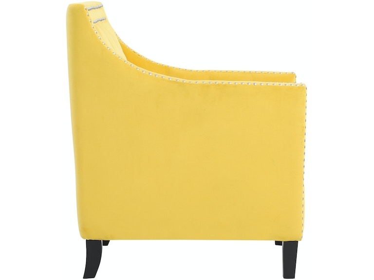 Graziso Yellow Velvet Accent Chair